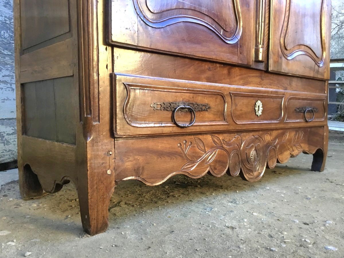 Louis XV Provençal Wedding Cabinet In Walnut, 18th Century-photo-3