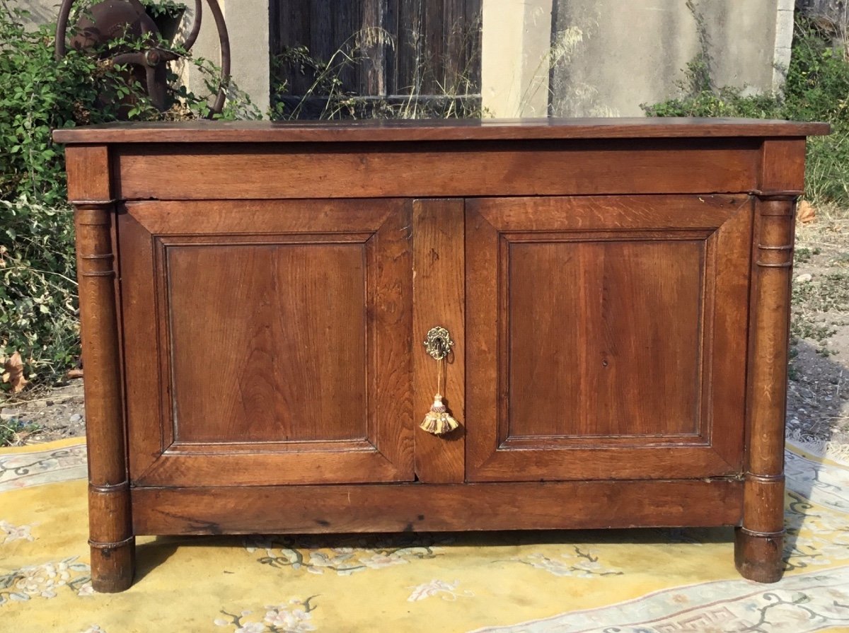 Empire Buffet With Half Columns In Oak, 19th Century-photo-1