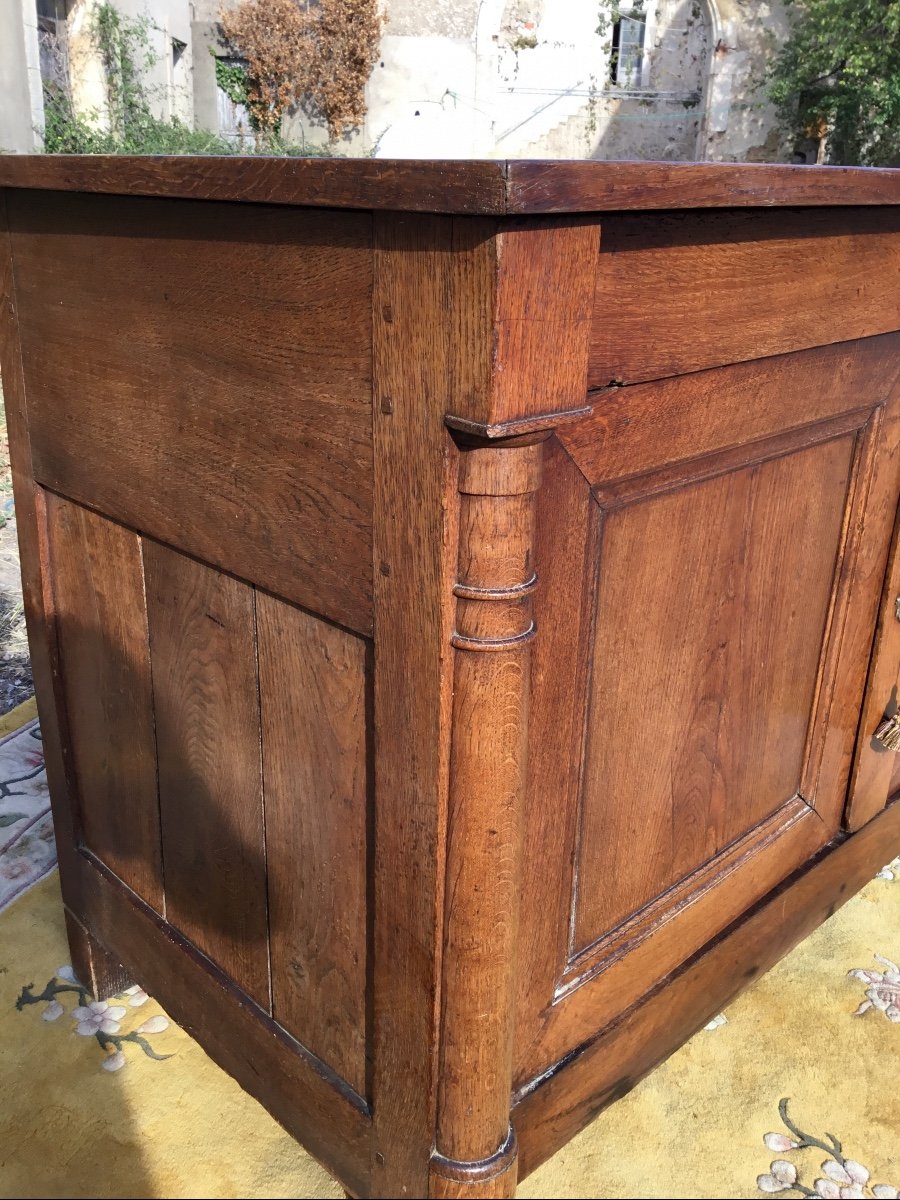 Empire Buffet With Half Columns In Oak, 19th Century-photo-3