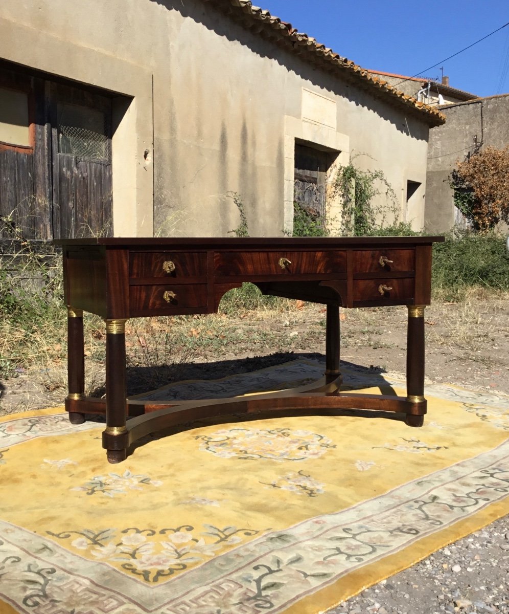 Empire Mahogany Desk From 1900 Period-photo-2