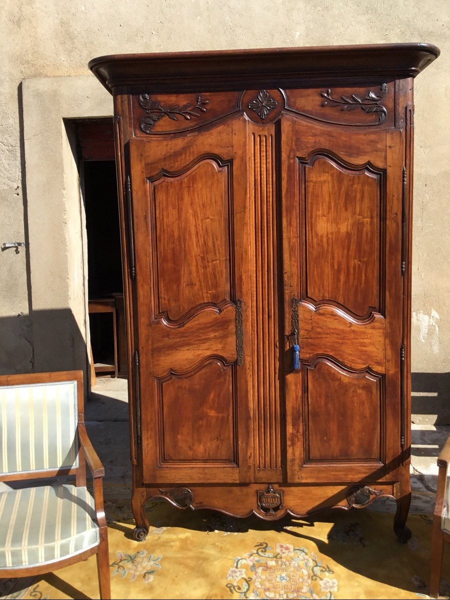 Armoire Provençale, Louis XV, En Noyer époque 18em.-photo-4