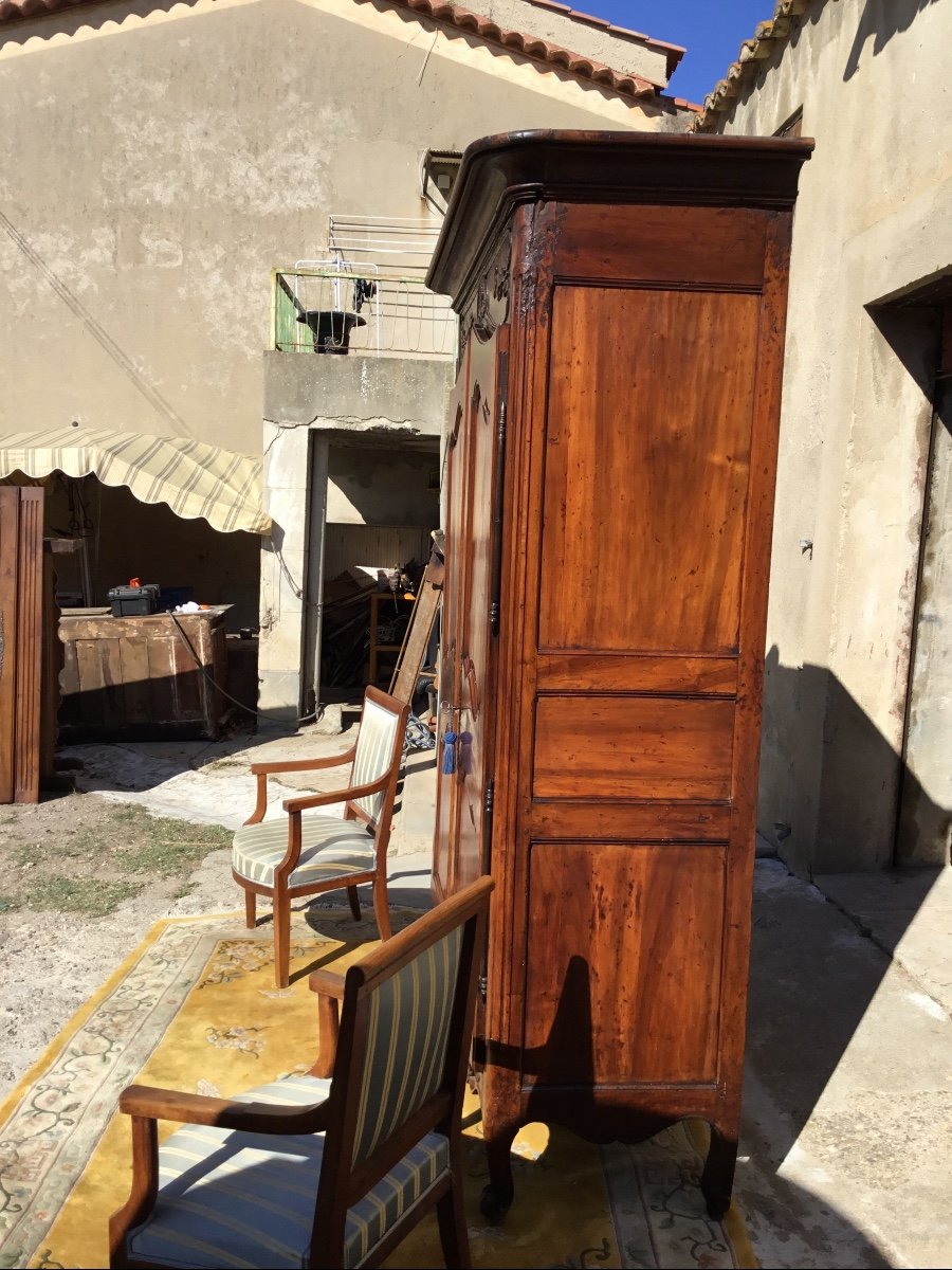 Armoire Provençale, Louis XV, En Noyer époque 18em.-photo-3