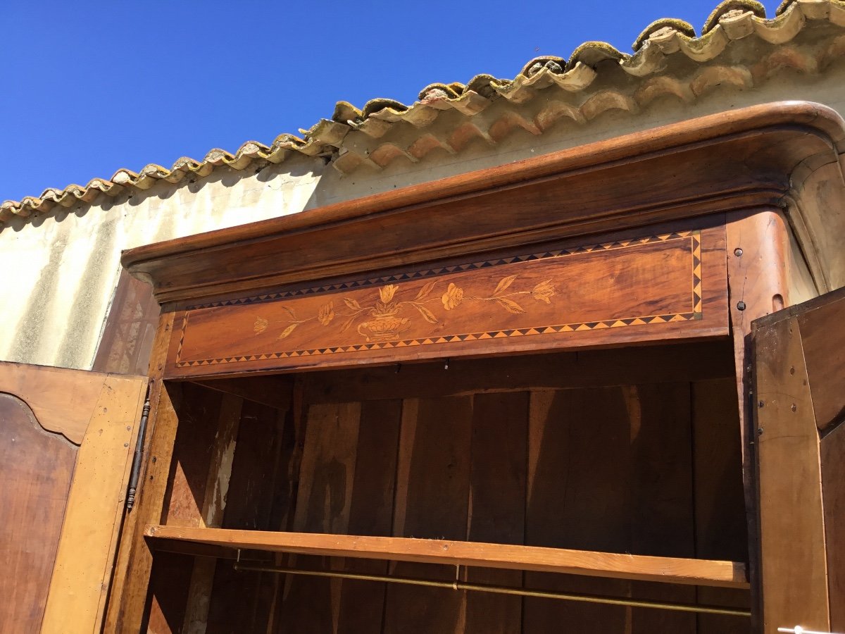 Armoire Provençale, Louis XV, En Noyer D époque, 18em.-photo-4