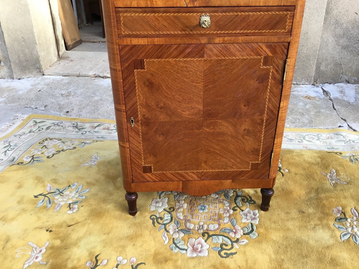 Louis XVI Style Argentiers Showcase, Napoleon III In Marquetry 19th Century Period-photo-4