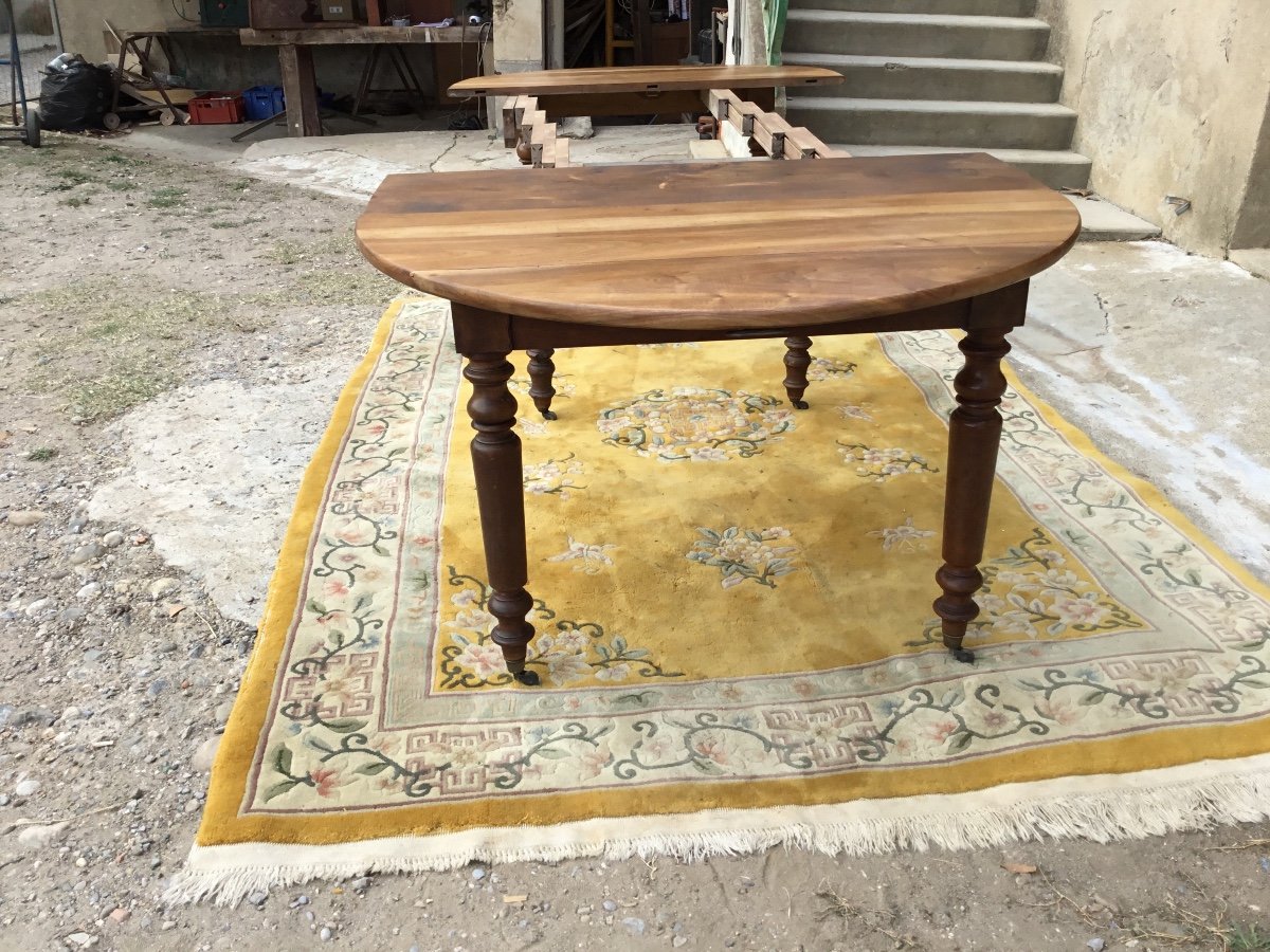 Table, 6 Legs In Walnut Louis-philippe 19th Century Period-photo-3