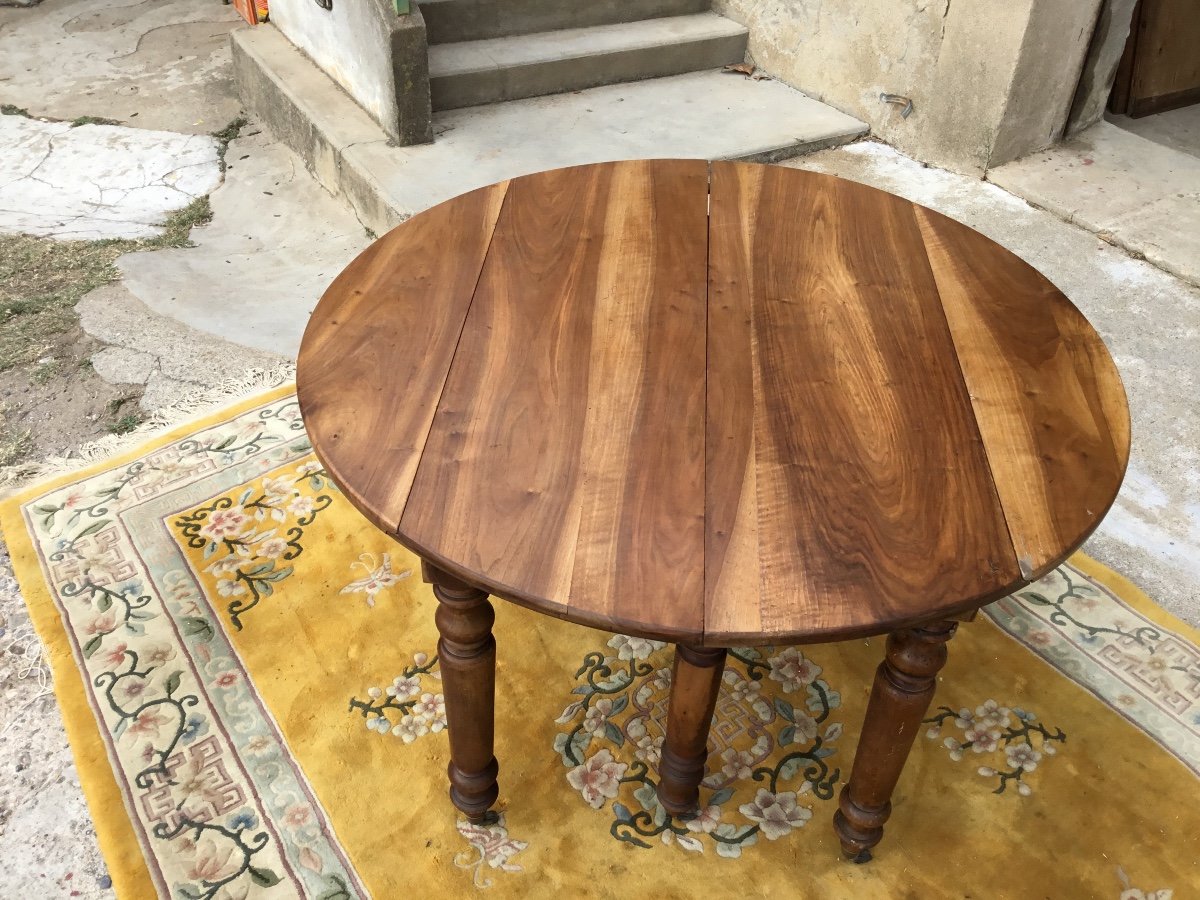 Table, 6 Legs In Walnut Louis-philippe 19th Century Period-photo-3