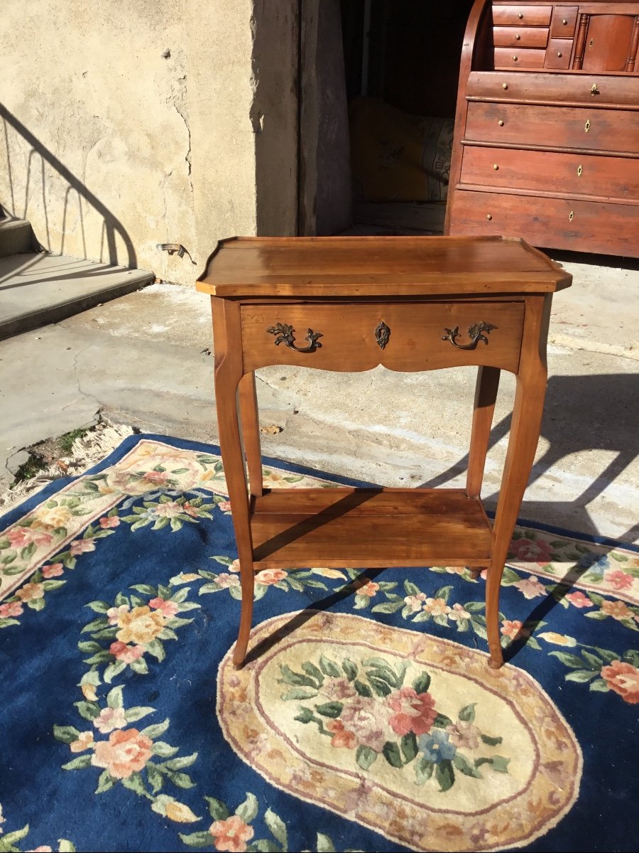 Table D’entre Deux De Style Louis XV En Merisier D époque XIXeme.