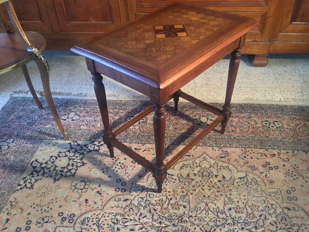 Small Between Table In Period Marquetry, Napoleon III/19th Century-photo-3