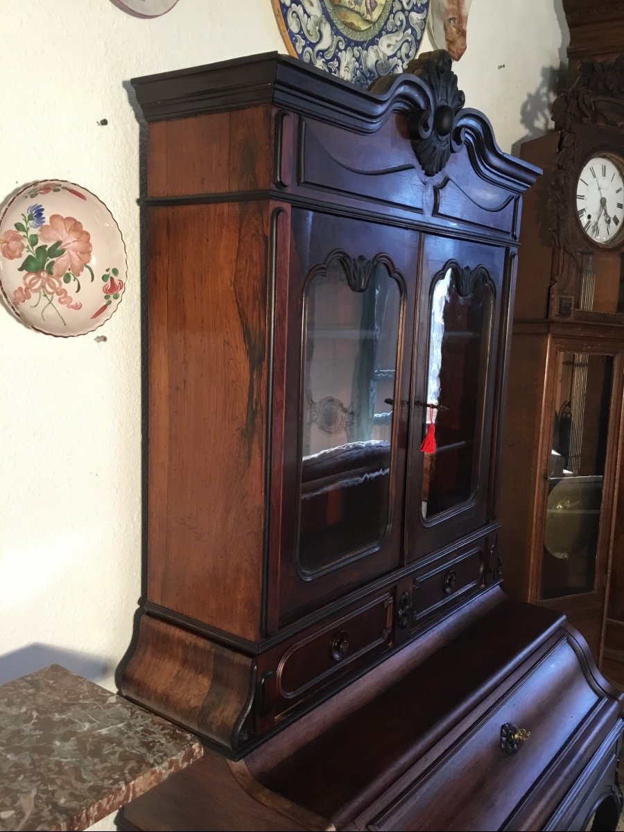 Library, Secretary, Napoleon III, In Mahogany 19th Century Period-photo-3