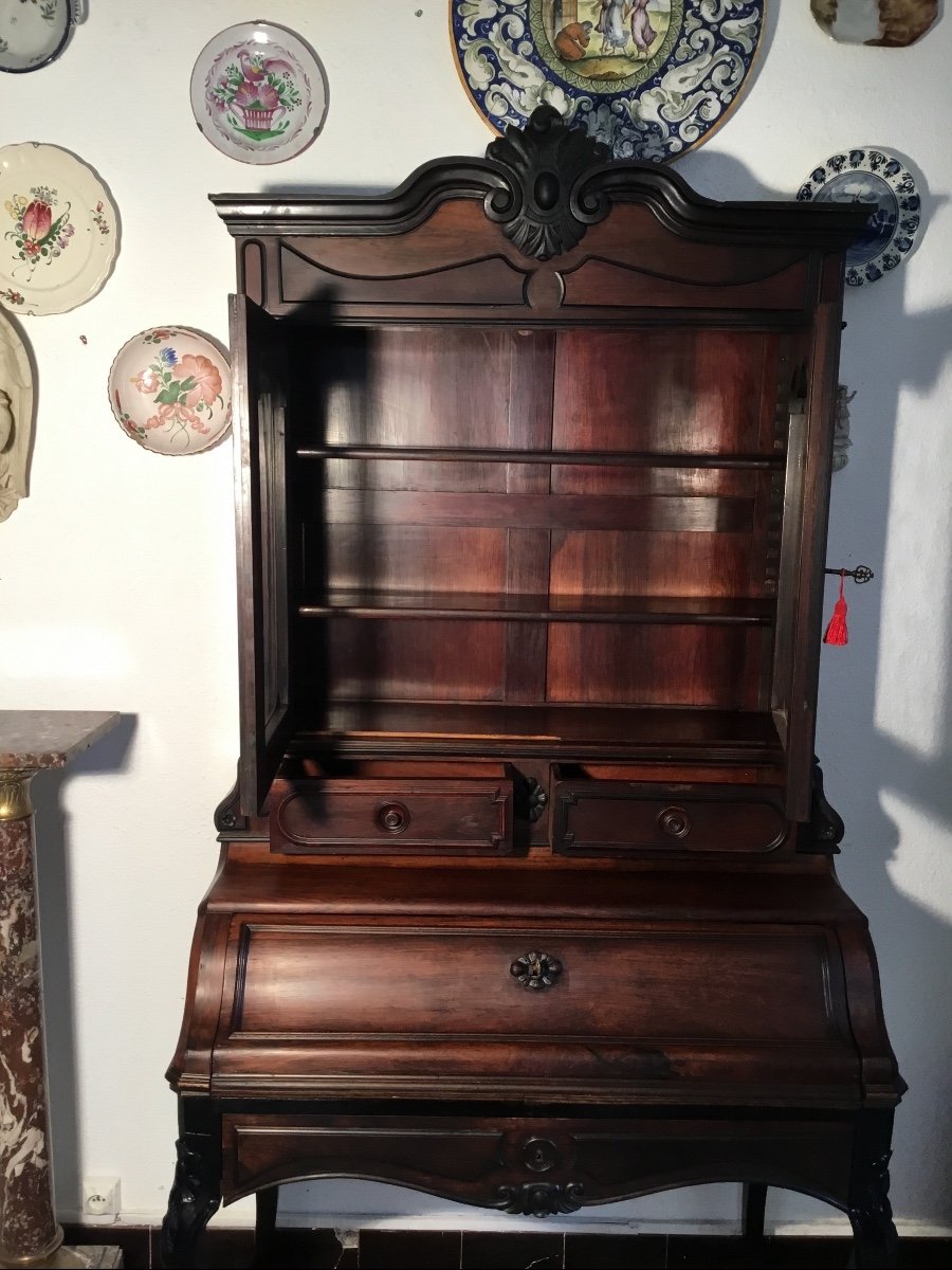 Library, Secretary, Napoleon III, In Mahogany 19th Century Period-photo-6