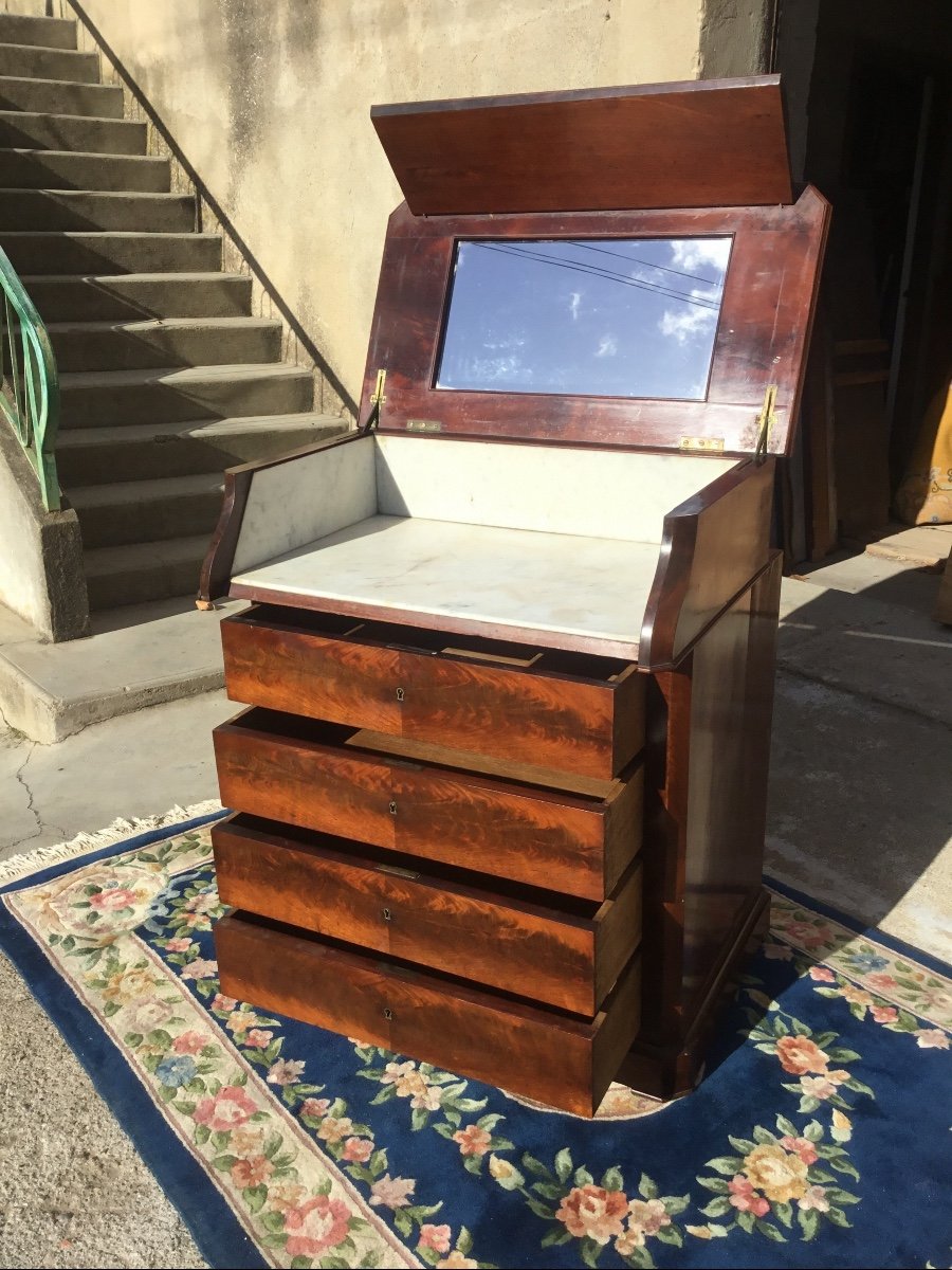 19th Century Mahogany Toilet Commode-photo-3