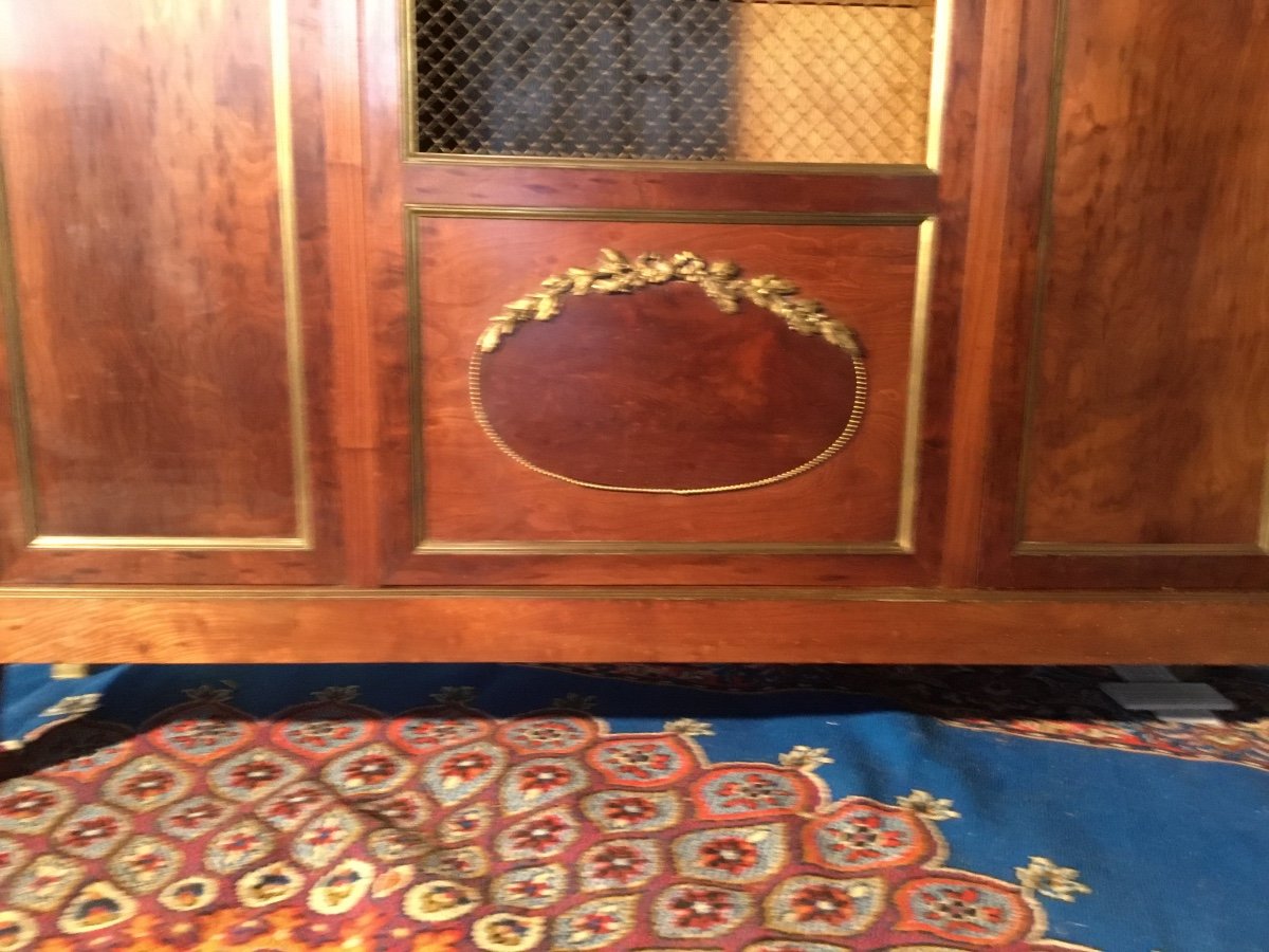 Louis XVI Style Bookcase, In Blond Mahogany, 19th Century Period-photo-2