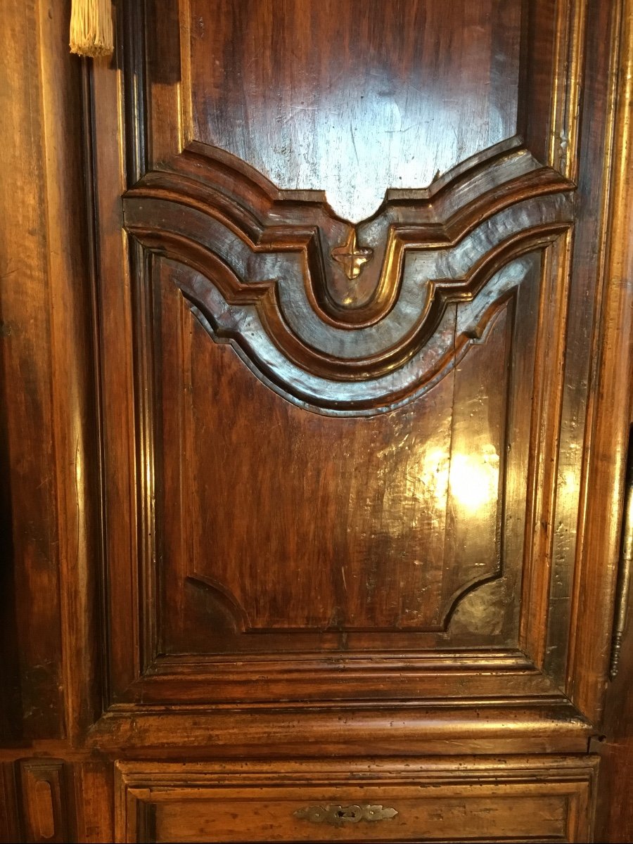 Armoire,  Louis XIV De Presbytère En Noyer époque 17ème.-photo-3