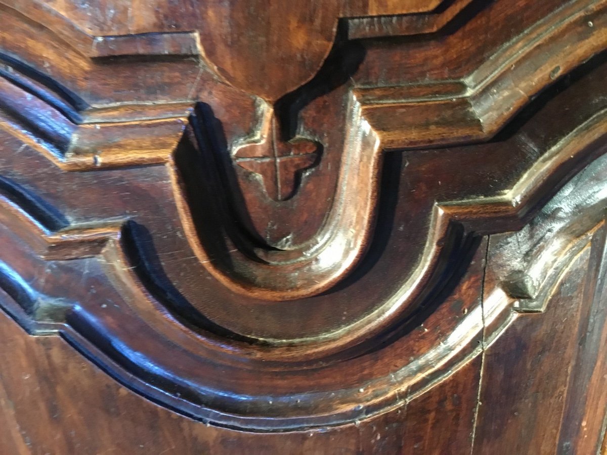 Armoire,  Louis XIV De Presbytère En Noyer époque 17ème.-photo-4