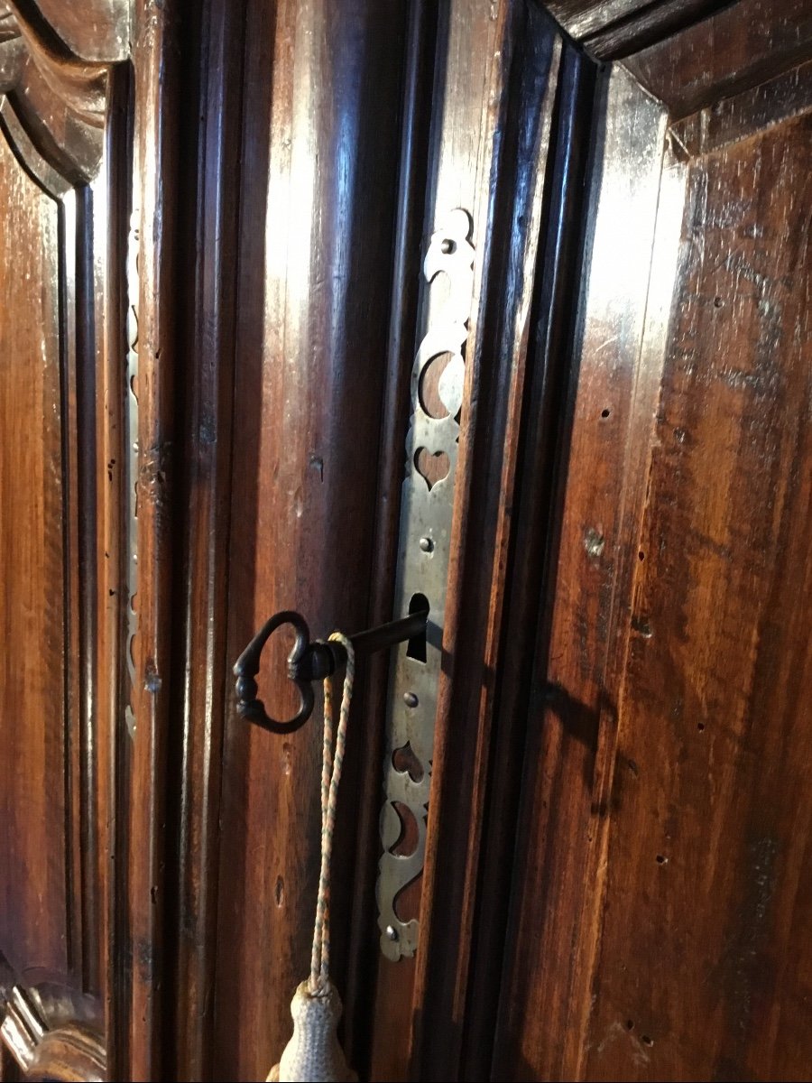 Armoire,  Louis XIV De Presbytère En Noyer époque 17ème.-photo-6