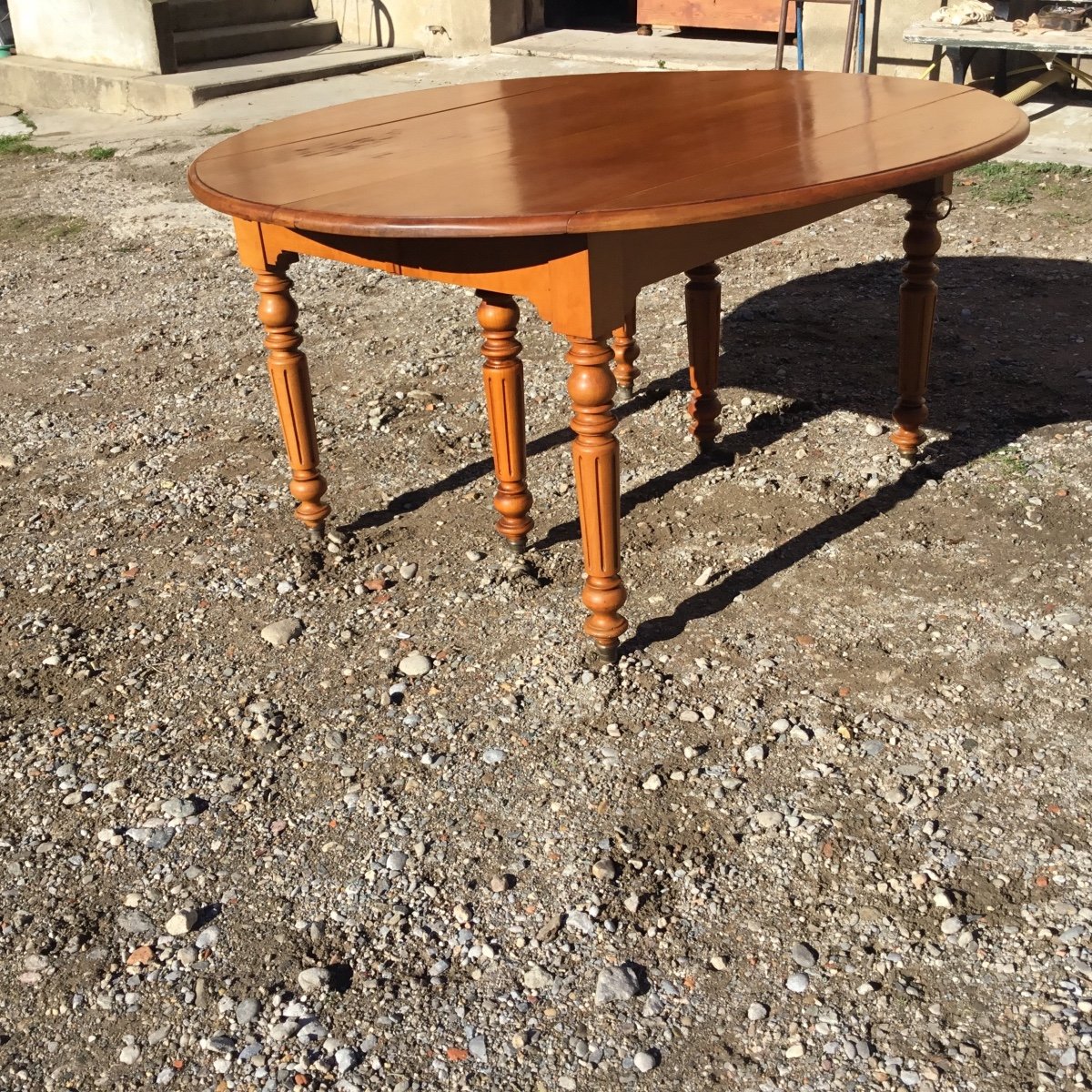 Louis-philippe Cherrywood Dining Room Table, 19th Century-photo-5