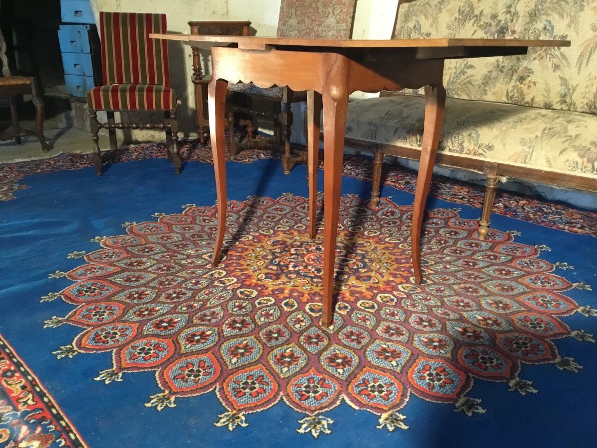 Louis XV Style Table In Cherry Wood From The 19th Century.-photo-3