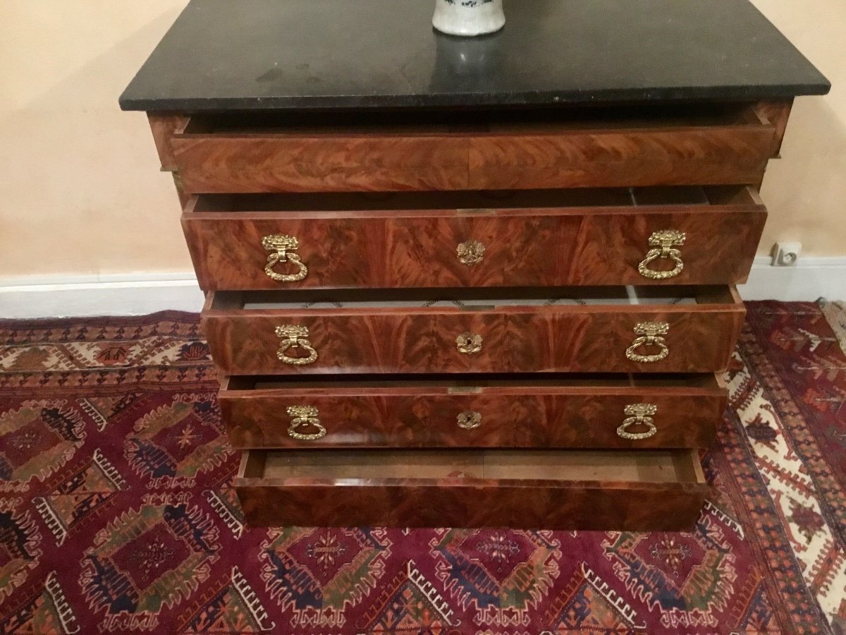 Empire Commode, With Detached Column, In Mahogany, 19th Century Period -photo-6