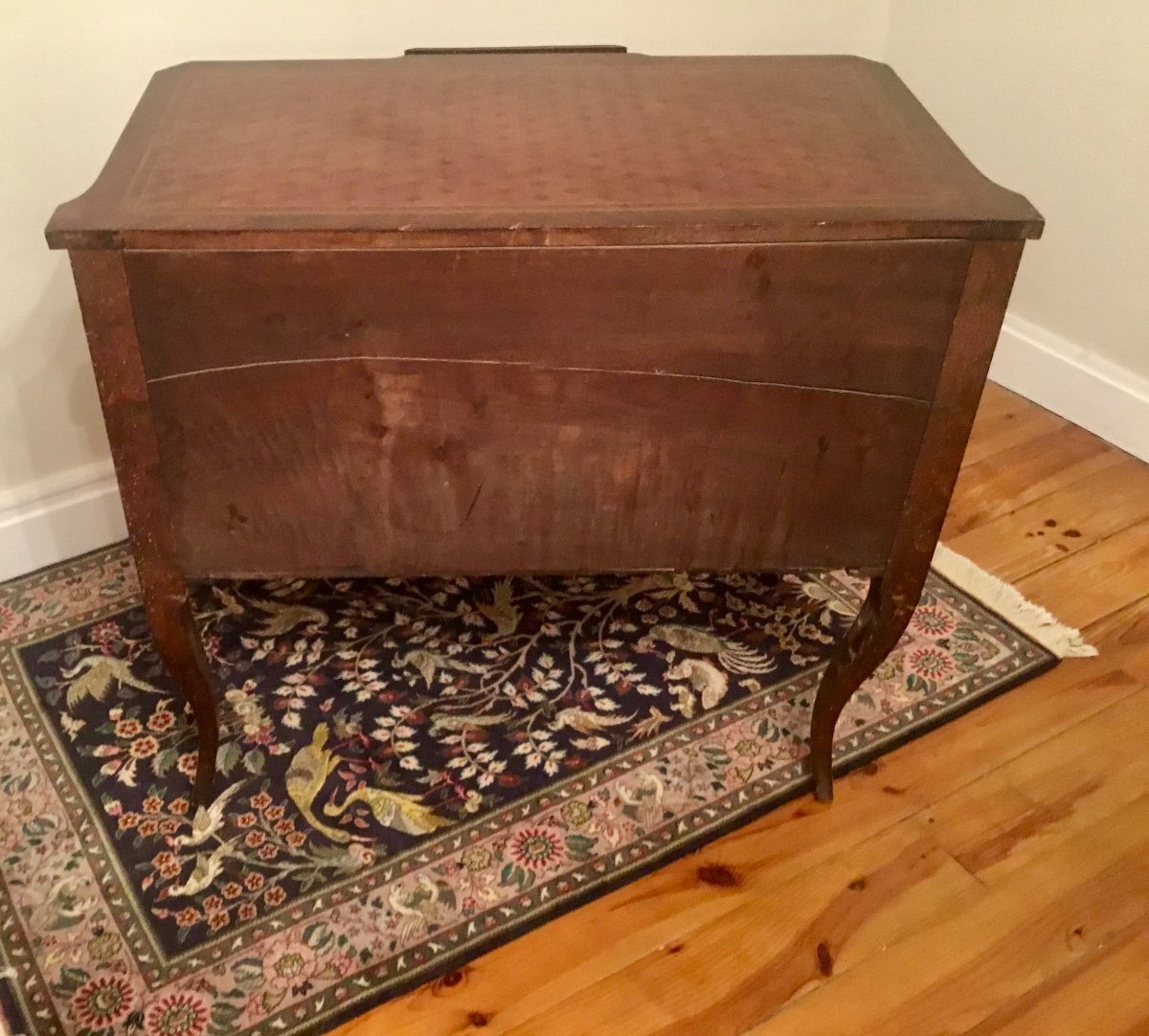 Commode, Transitional Sauteuse Louis XV, Louis XVI, In Marquetry 19th Century Period -photo-6