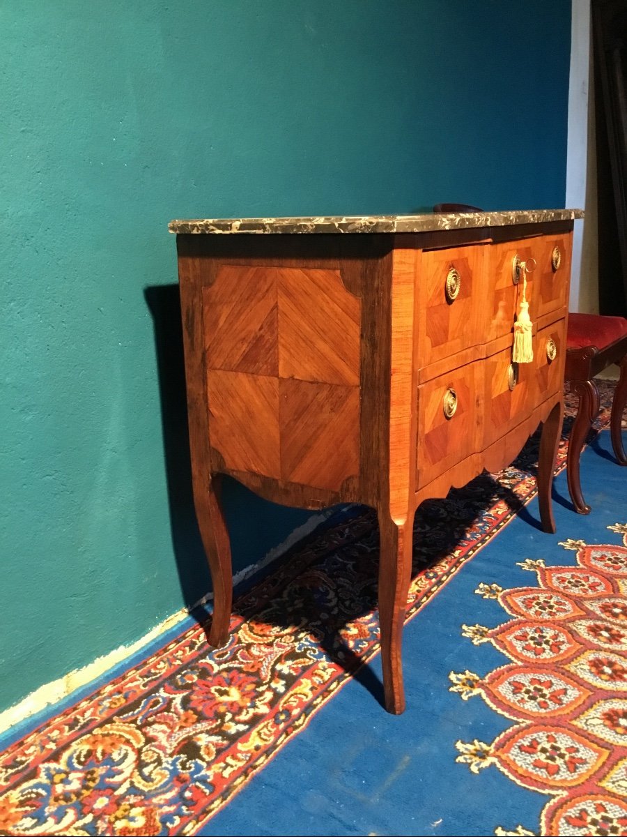 Commode,, Sauteuse, Louis XV, Louis XVI, En Marqueterie 19emsiècle -photo-6