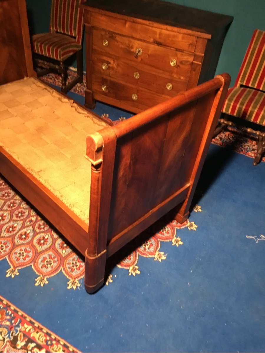 Bench Bed, Empire Period Walnut, 19th Century -photo-4