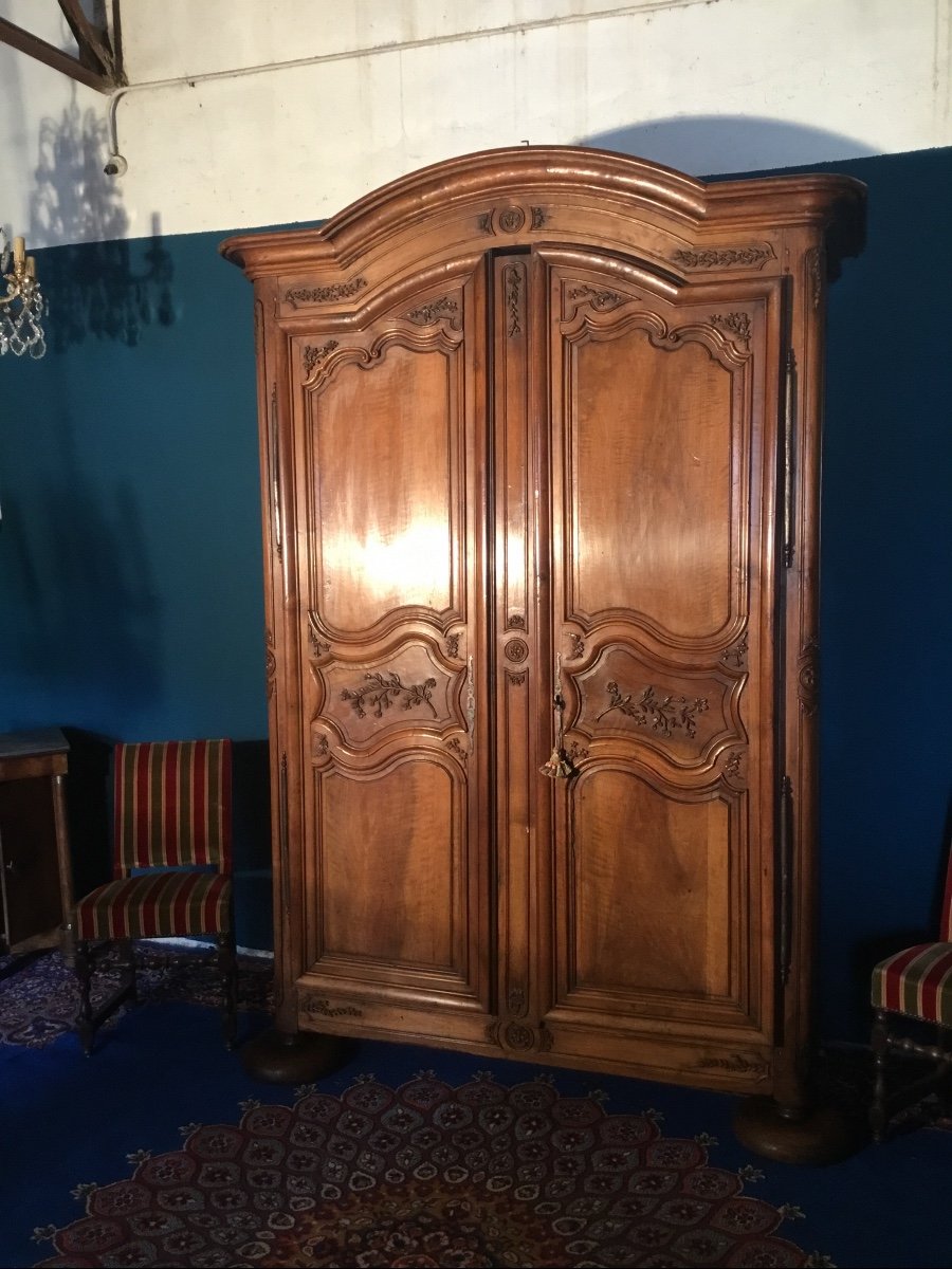 Wardrobe,,, Regency In Provençal Walnut, 18th Century -photo-2