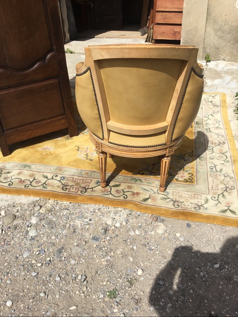 Fauteuil De Bureau, Tournant De Style Louis XVI époque, 1900-photo-4