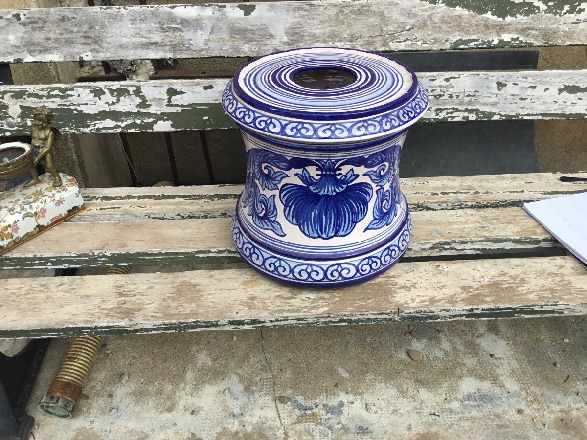 Blue Earthenware Column, Nevers, 18th-photo-3