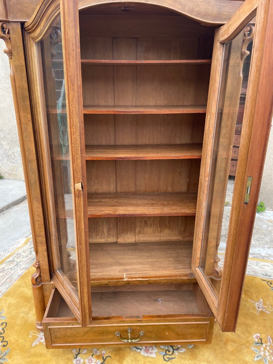 Bookcase, Vintage Biedermeier Blond Mahogany, 19th-photo-6