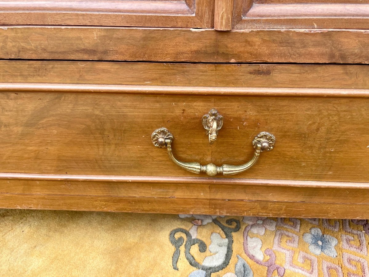 Bookcase, Vintage Biedermeier Blond Mahogany, 19th-photo-8