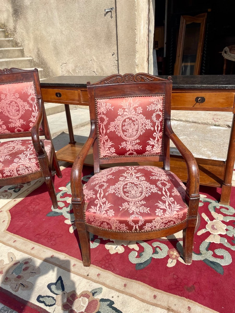 Armchair, Empire Mahogany, 19th Century.