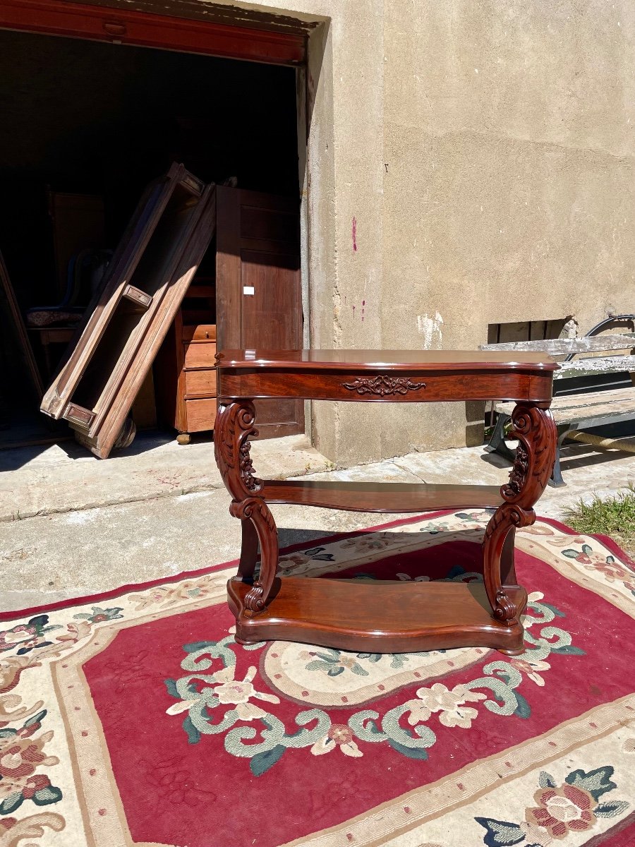 Console, Louis XV Style, Mahogany Napoleon III Period/19m.