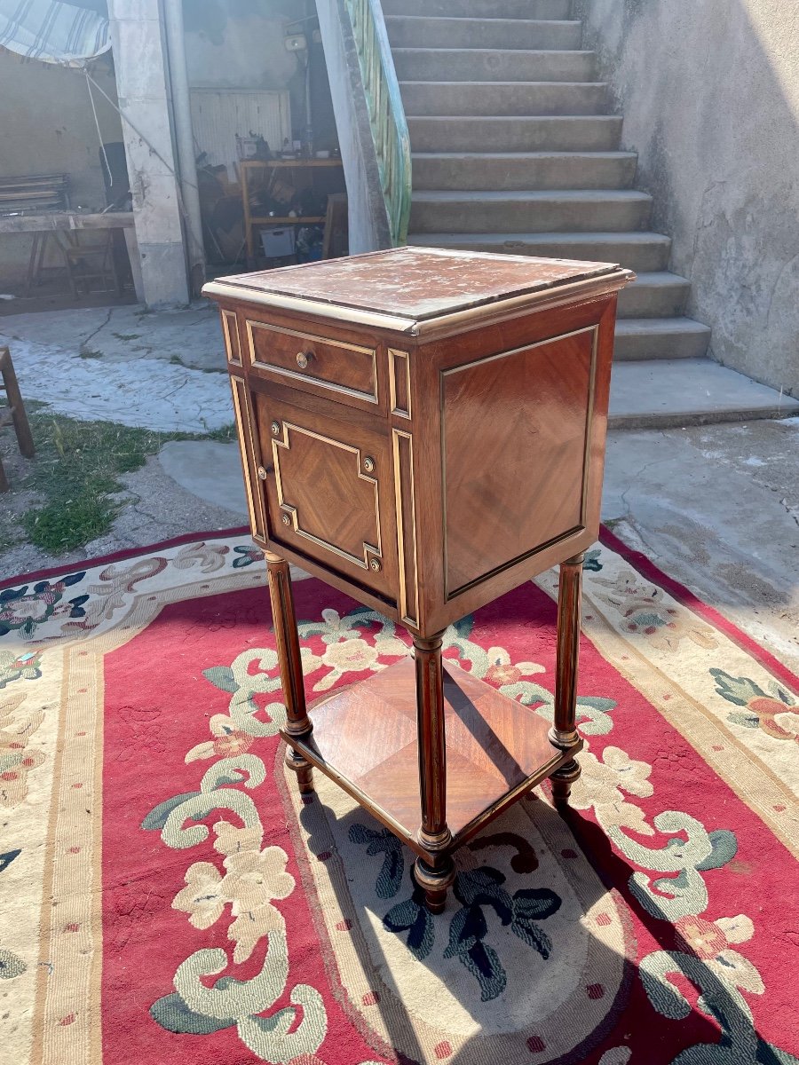 Louis XVI Style Bedside Table In Mahogany Napoleon Ill Period, Xlxem. -photo-3