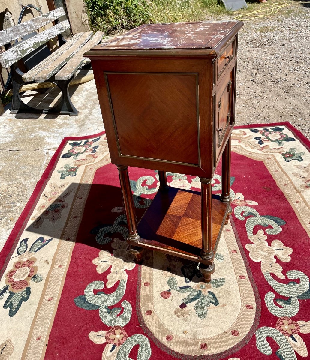 Louis XVI Style Bedside Table In Mahogany Napoleon Ill Period, Xlxem. -photo-3