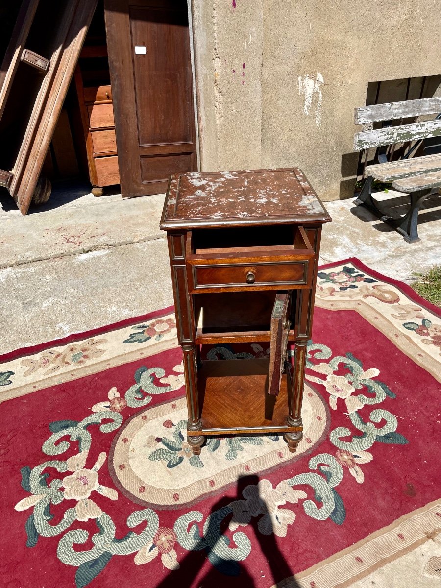 Louis XVI Style Bedside Table In Mahogany Napoleon Ill Period, Xlxem. -photo-4