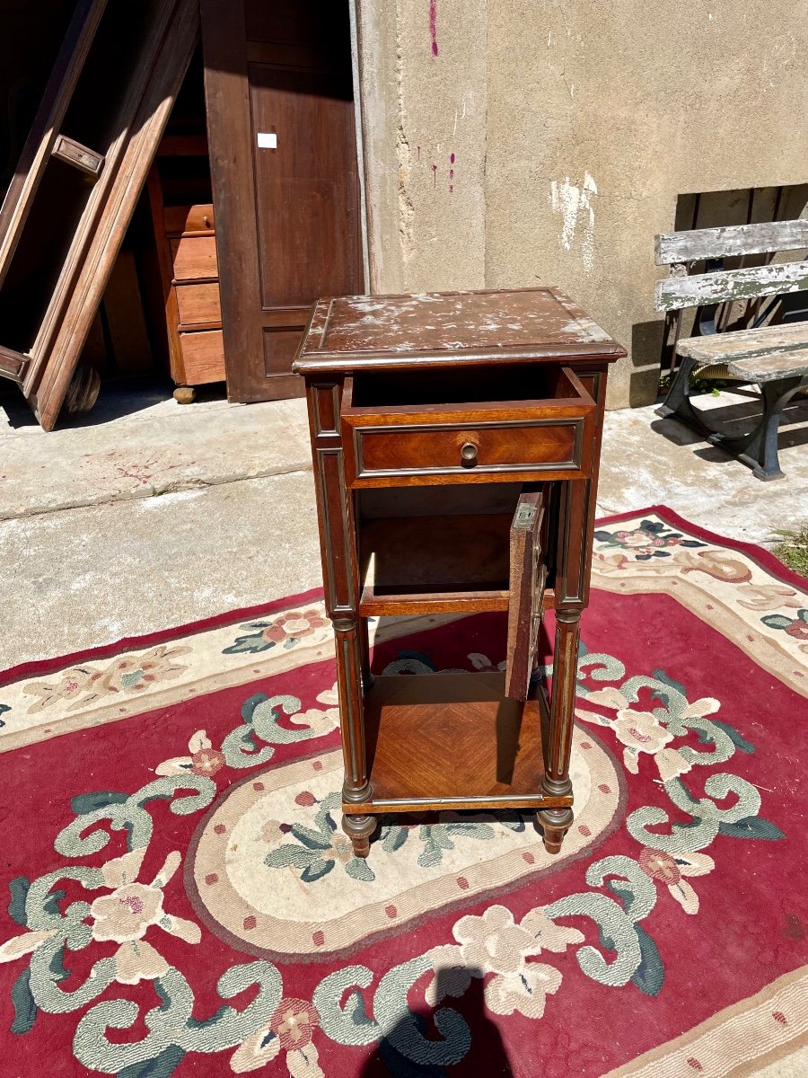 Louis XVI Style Bedside Table In Mahogany Napoleon Ill Period, Xlxem. -photo-5