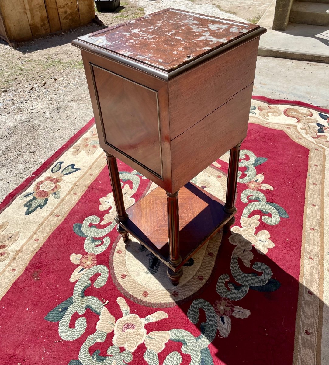 Louis XVI Style Bedside Table In Mahogany Napoleon Ill Period, Xlxem. -photo-8