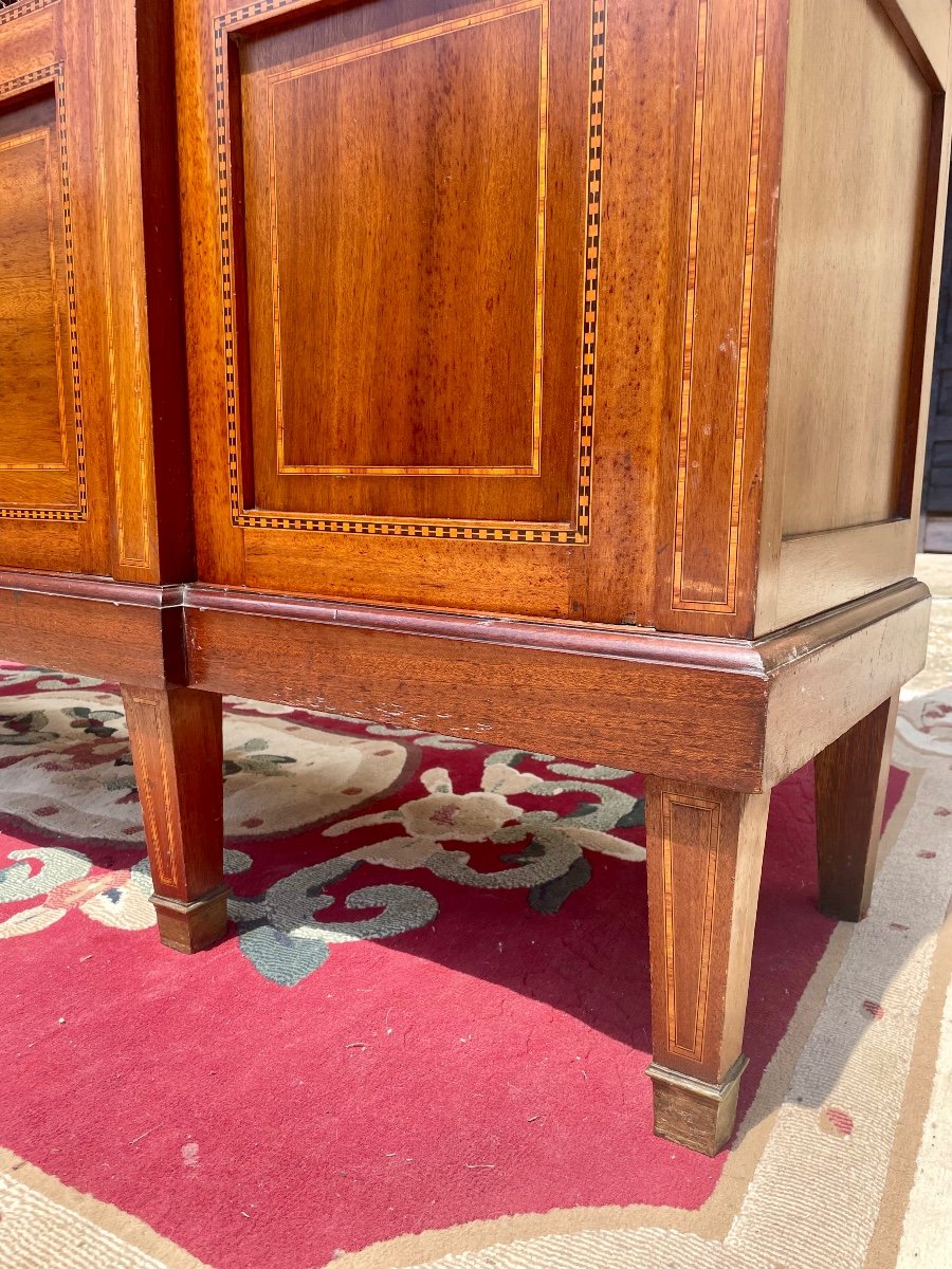 Louis XVI Napoleon III Library In Blond Mahogany, 19th Century. -photo-2