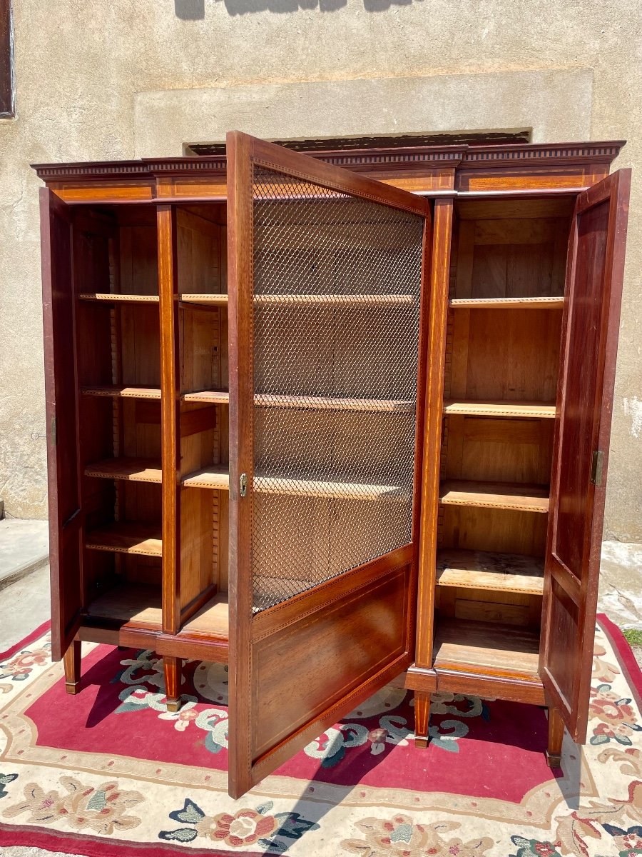 Louis XVI Napoleon III Library In Blond Mahogany, 19th Century. -photo-5