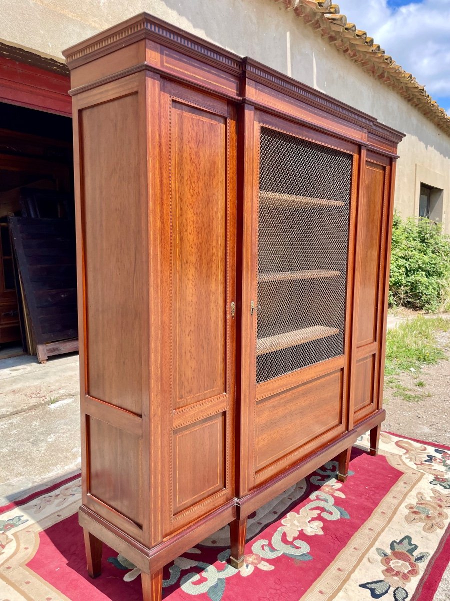 Louis XVI Napoleon III Library In Blond Mahogany, 19th Century. -photo-7