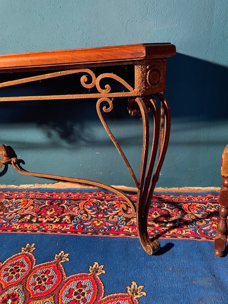 Large Console, Wrought Iron, 19th Century.-photo-3