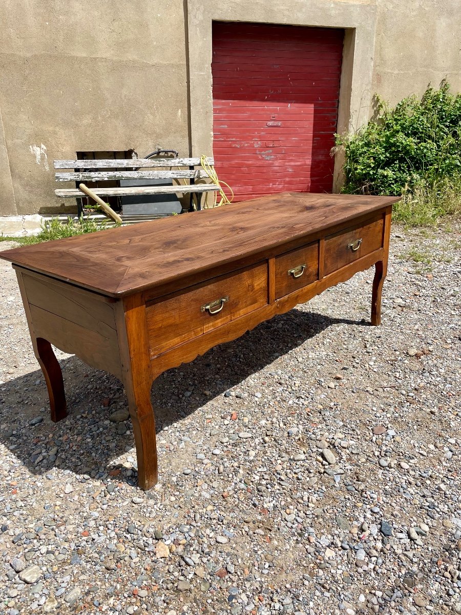 Desk,, Or Table,,, Louis XV In Oak 18th Century.-photo-1