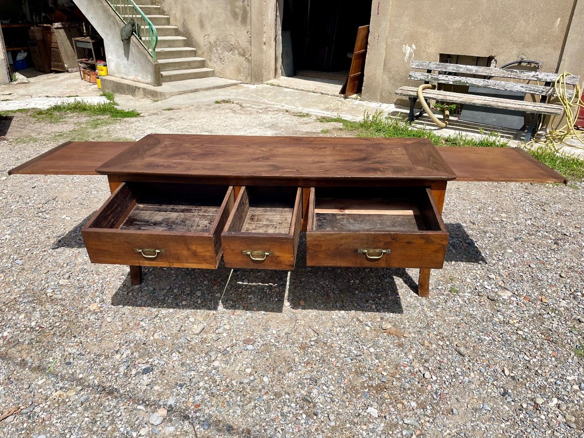 Desk,, Or Table,,, Louis XV In Oak 18th Century.-photo-3