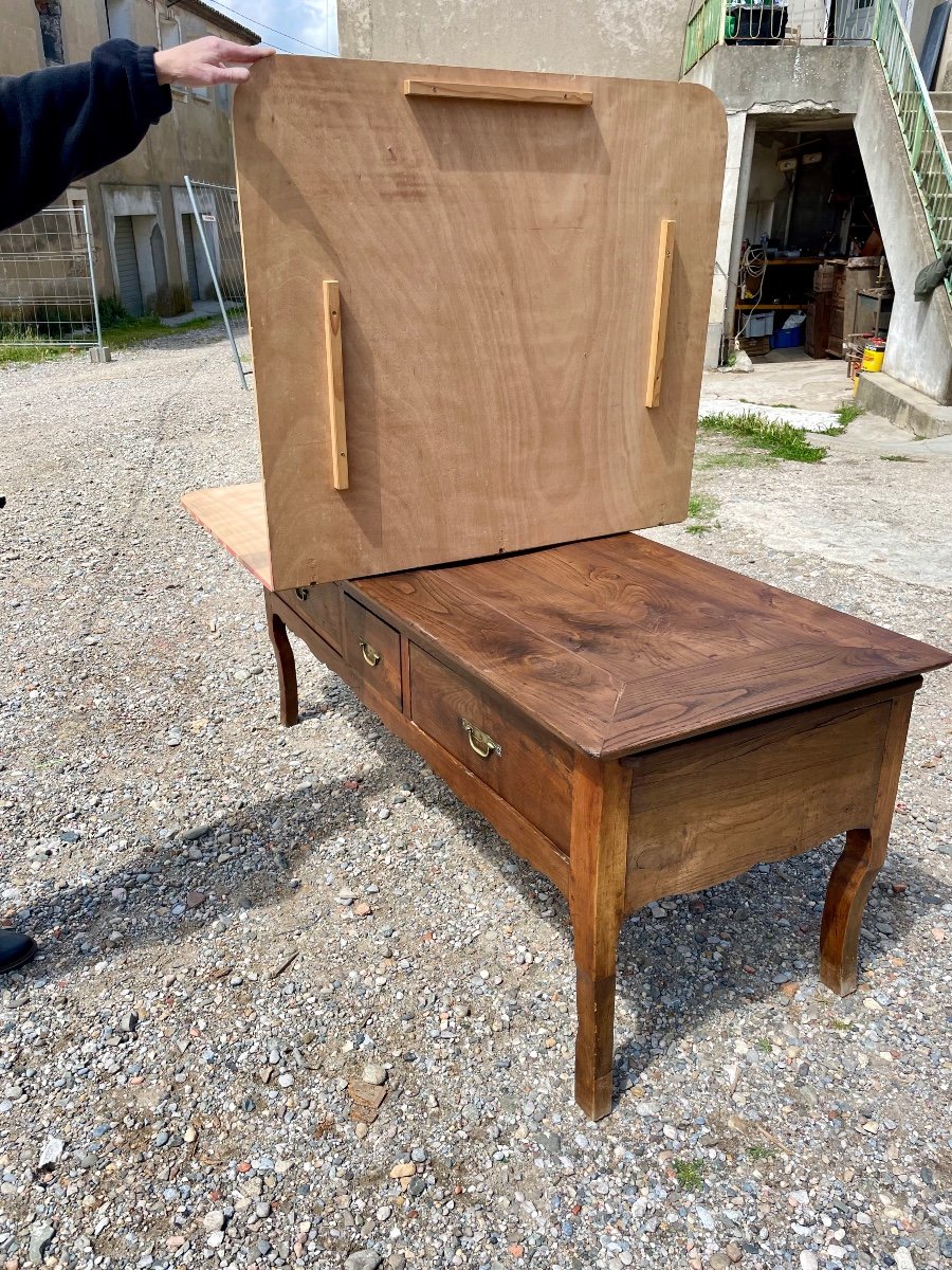 Desk,, Or Table,,, Louis XV In Oak 18th Century.-photo-6