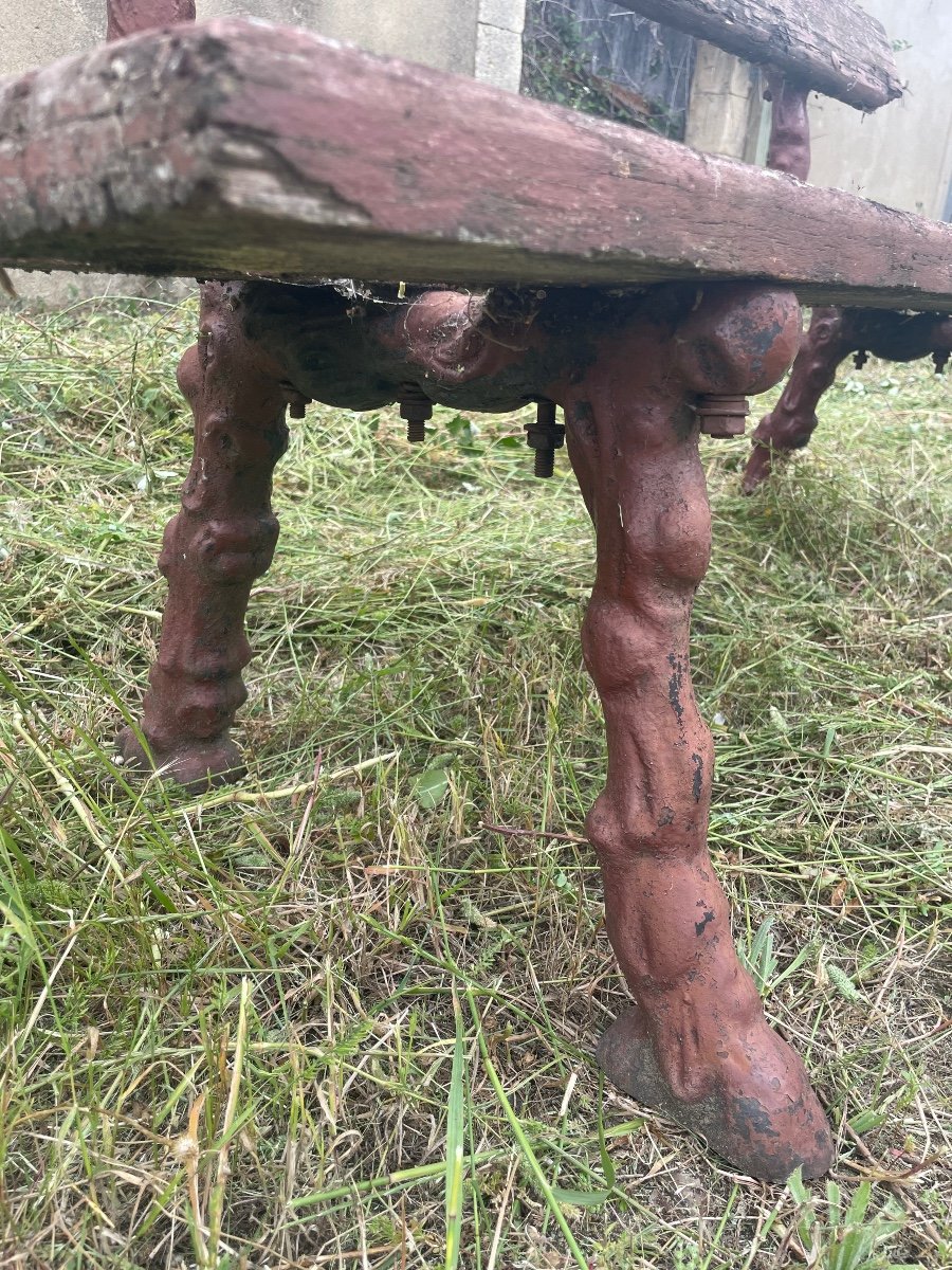 19th Century Cast Iron Garden Bench. -photo-3