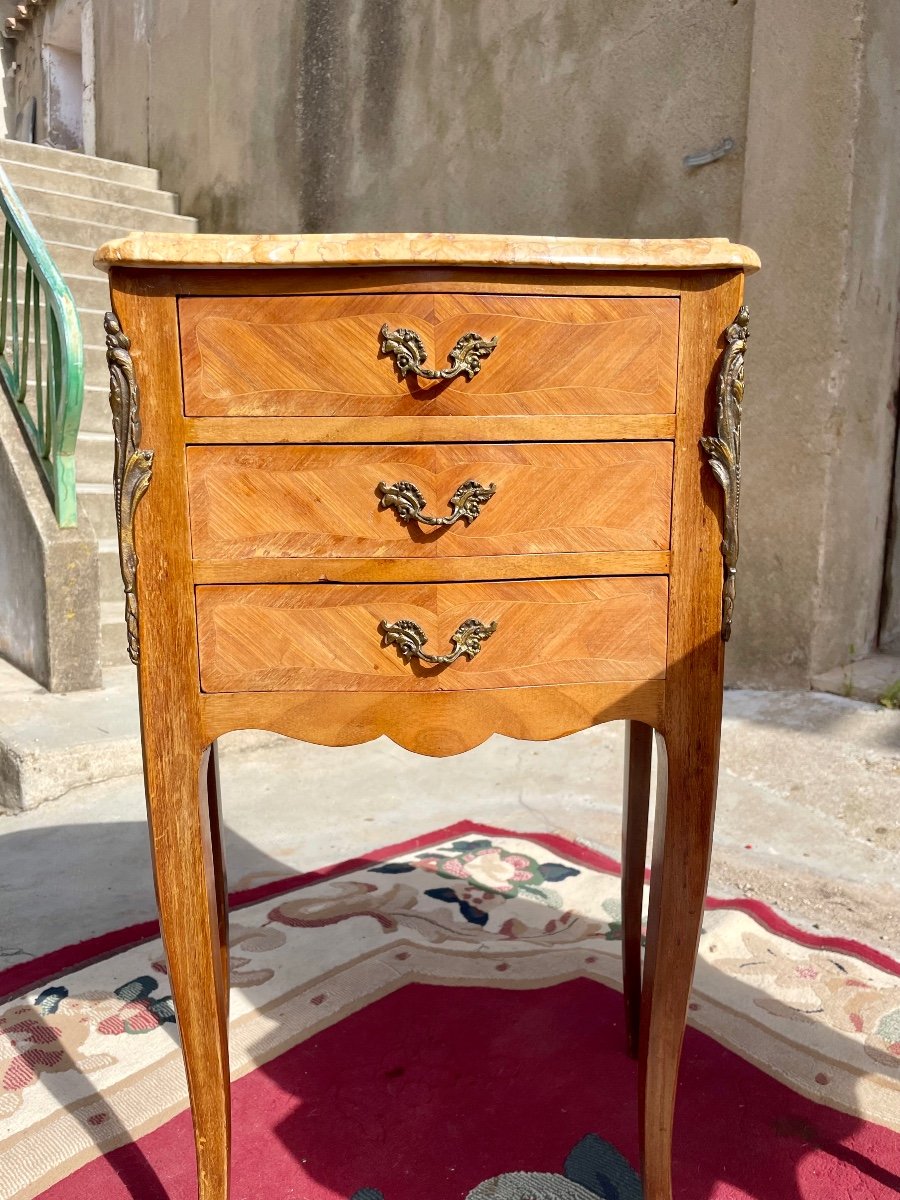 Pair Of Louis XV Style Bedside Tables, In Marterie Period, 1930-photo-6