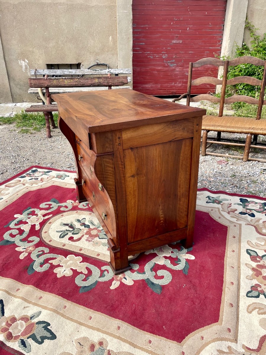 Restoration Chest Of Drawers In Walnut From The 20th Century.-photo-3