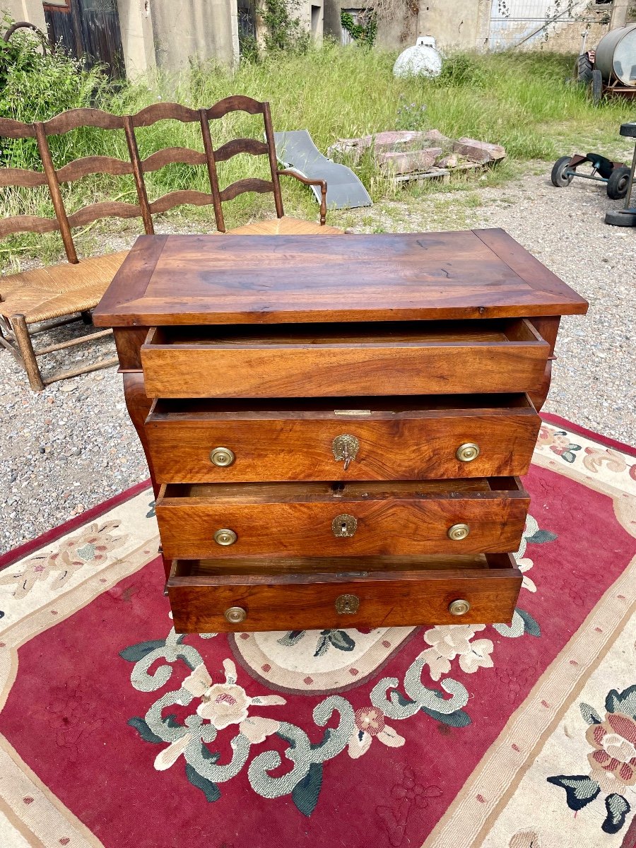 Restoration Chest Of Drawers In Walnut From The 20th Century.-photo-3