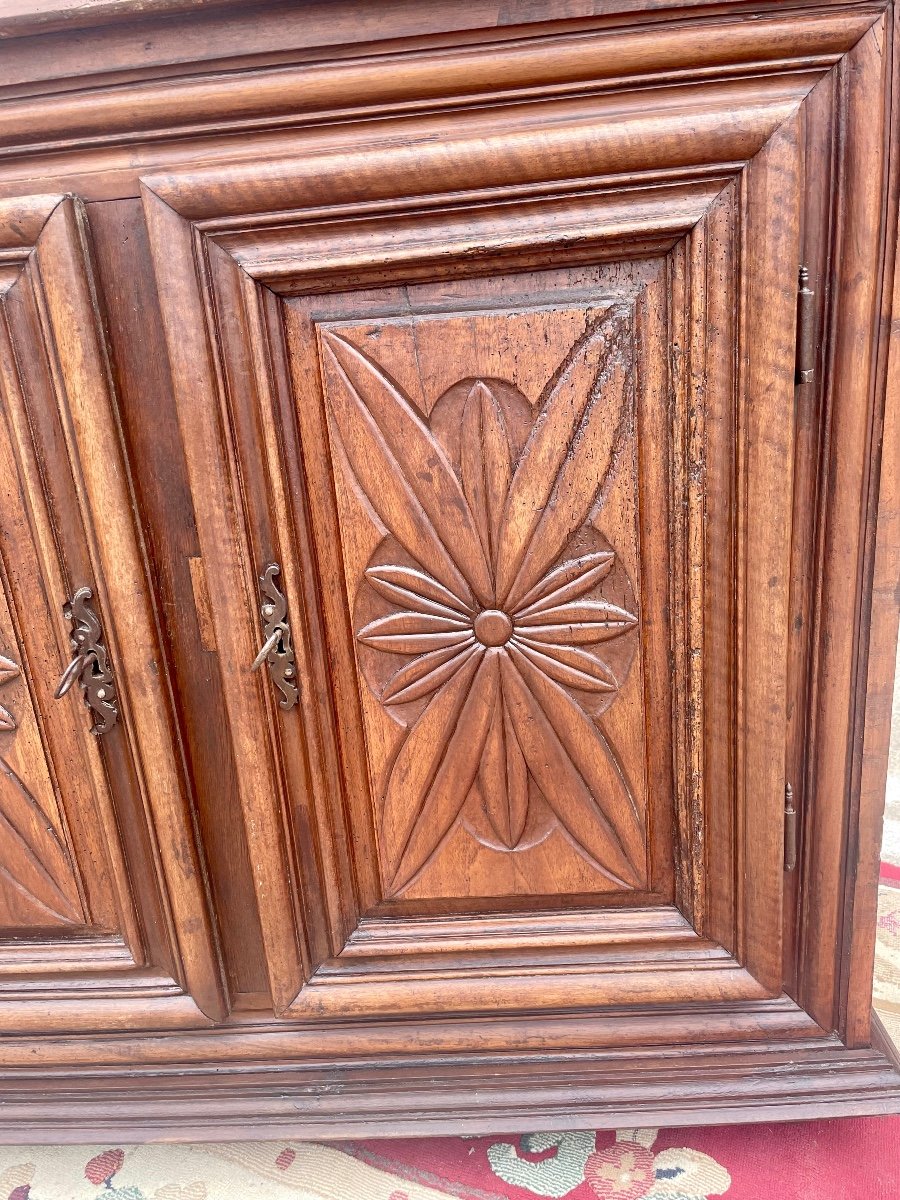 Buffet, Two Louis XIII Doors In Walnut From The 17th Century -photo-4