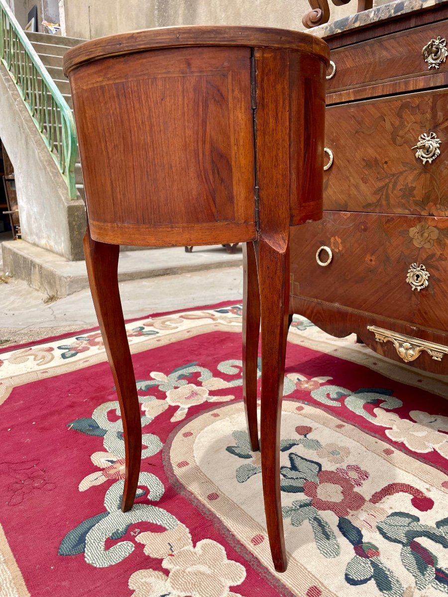 Petite Table De Salon  Cylindriques Louis XV  Transition En Acajou  XVIIIem Siècle -photo-3